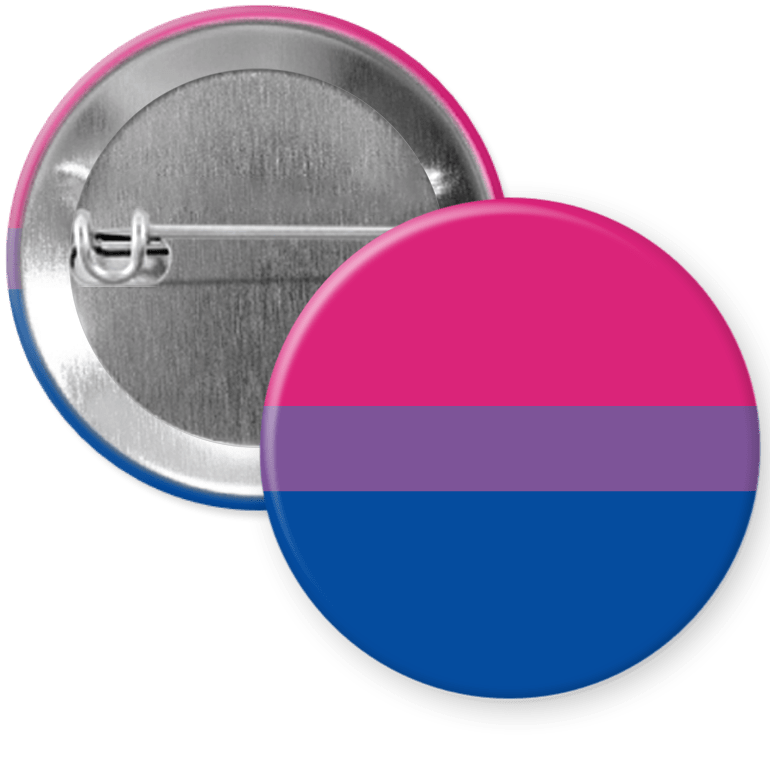 Bisexual Pride Pinback Button - Proud Axolotl