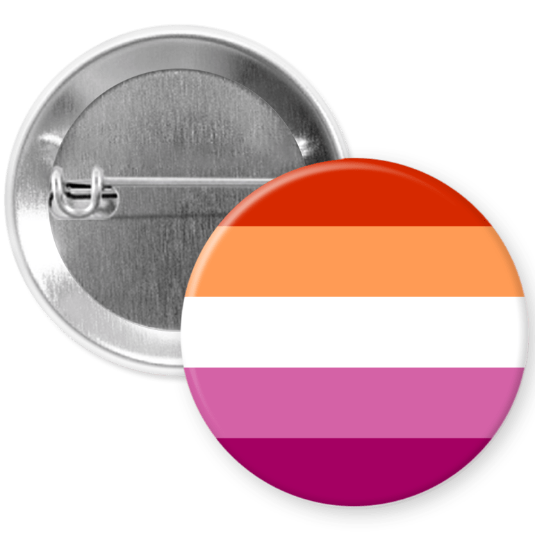 Lesbian Pride Pinback Button - Proud Axolotl