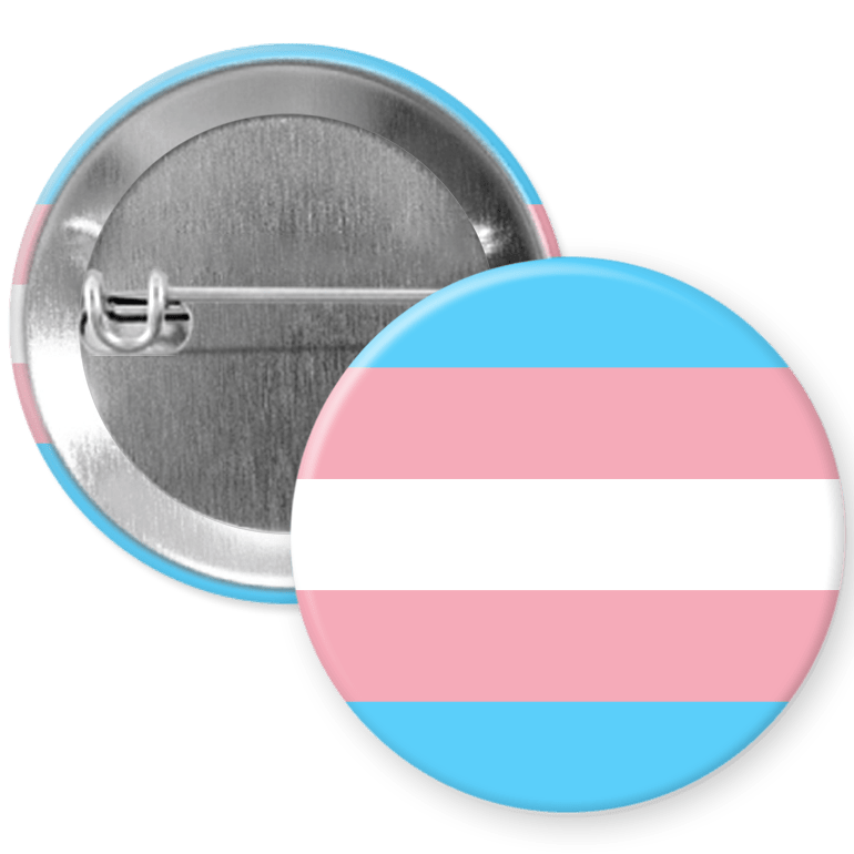 Transgender Pride Pinback Button - Proud Axolotl